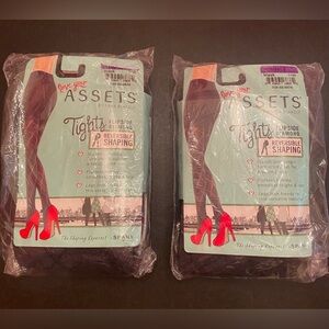 Assets by Sara Blakely Flipside Diamond Reversible Shaping Tights Black‎ Size 5